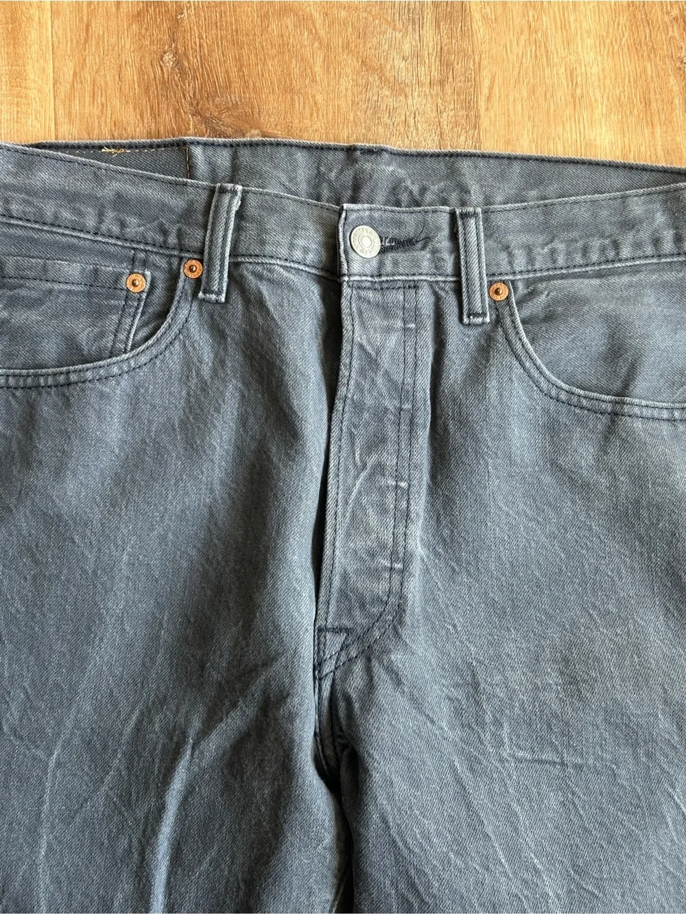 Levi’s 501 Marble Faded Gray Straight Fit Button Fly Jeans Men’s 33x34 Classic